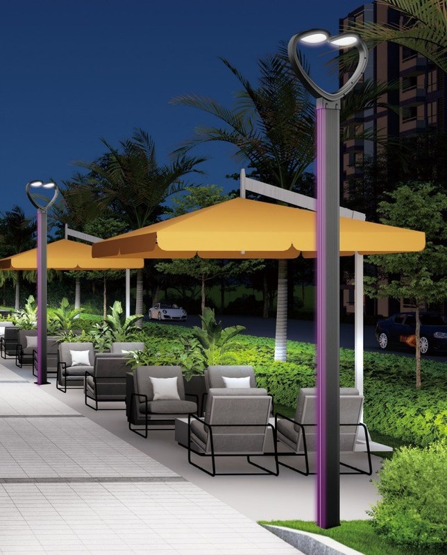 LED-Gartenlicht im Freien mit 6000K Tageslichtwarnung und Druckguss-Aluminiumstange